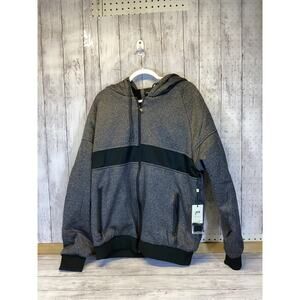 Public Supply Co Men’s 2XL Sherpa Fleece Lined Full Zip Hoodie Jacket Gray/Black